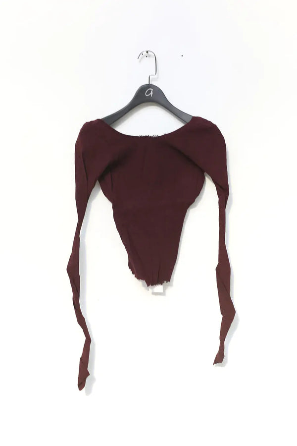marc le bihan 26907 halter stretch top aubergine